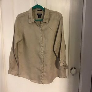 100% linen shirt with pearlized buttons, s…